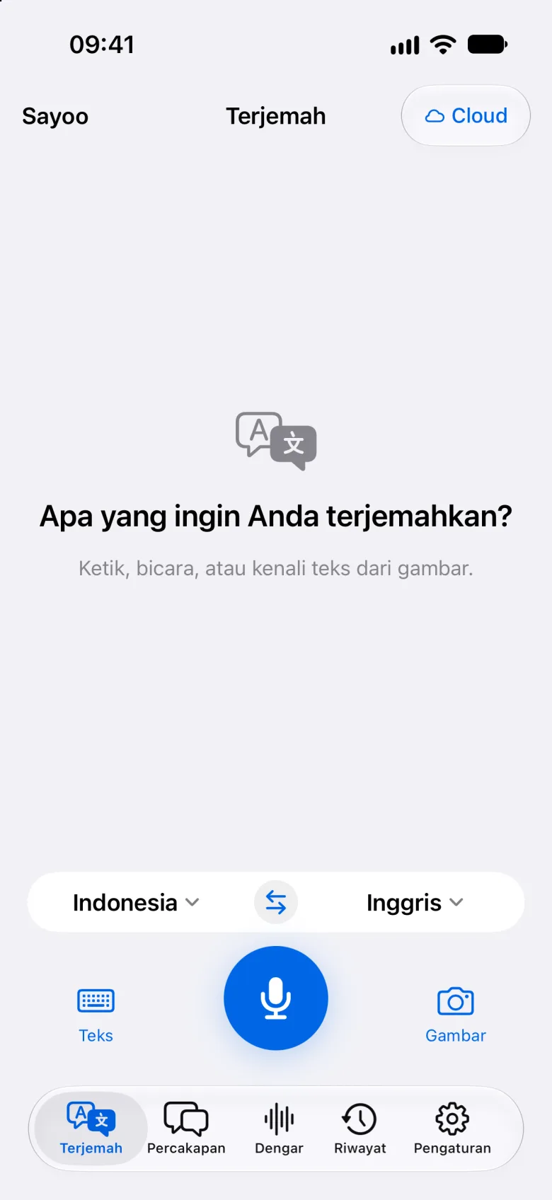 Terjemahan teks dan suara