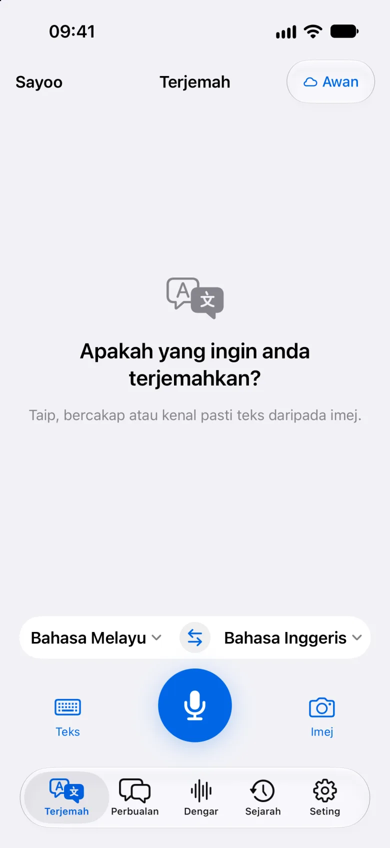 Terjemahan teks dan suara